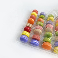 40 pièces de boîtes de présentation en plastique transparent pour macarons, emballages pour desserts, baklavas, biscuits, boîtes transparentes en PET