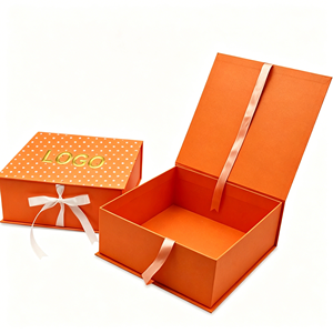 Luxury <b>Foldable</b> Magnetic Gift <b>Box</b> for Cosmetics Custom Printed Rigid Cardboard Paper Packaging Flat Shipping <b>Box</b> with Ribbon - Product Image 5