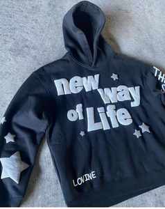 Pull-over personnalisé à impression bouffante/mousse 3D 400GSM sweat à capuche à bord coupé lourd sans ficelle sweats à capuche courts graphiques pour hommes - Product Image 2