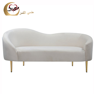 Juego de sofá de terciopelo blanco de diseño simple para novia y novio - Product Image 5