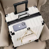 Vente en gros de bagages à roulettes en ABS + PCTrolley sac de voyage à 4 roues avec logo personnalisé valises ABS à la mode avec logo personnalisé