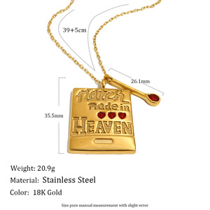 Gioielli Personalizzati, Collana con Ciondolo a Forma di Pacchetto di Sigarette 'Lacrime dal Cielo' in Acciaio Inossidabile Placcato Oro 18K - Product Image 2
