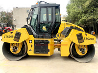 Compacteur à double tambour vibrant hydraulique de 8 tonnes à moteur diesel LTC208 pour la construction de routes en asphalte