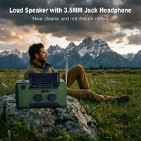Mini Radio para Campismo, Senderismo, Aventuras al Aire Libre, Equipo de Supervivencia, Banco de Energía de 5000 mAh, Alarma SOS, Linterna Integrada