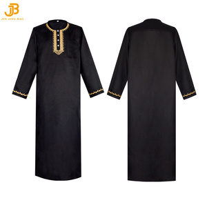Robe <span class=keywords><strong>de</strong></span> <span class=keywords><strong>prière</strong></span> vintage modeste pour <span class=keywords><strong>homme</strong></span>, <span class=keywords><strong>tenue</strong></span> islamique douce avec broderie dorée, disponible en 3XL, robe d'hiver et d'été - Product Image 3