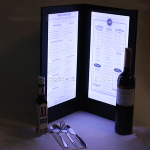 Porte-menu en cuir de haute qualité pour restaurant, éclairé par LED - Product Image 2