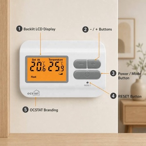 <span class=keywords><strong>Thermostat</strong></span> numérique <span class=keywords><strong>sans</strong></span> fil RF 868 MHz en gros pour usine, contrôleur de chauffage domestique avec portée de 100 m pour <span class=keywords><strong>chaudière</strong></span> - Product Image 3
