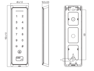 Lecteur de carte CPU sans contact autonome, lecteur de carte IC RFID 125KHz, sortie Wiegand pour système de contrôle d'accès au bureau - Product Image 3