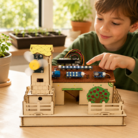 Kit de ferme intelligente éducatif Zetok à construire soi-même - Programmable par code visuel, tutoriel de 16 leçons, capteurs IoT, puzzles 3D pour
