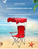 Chaise pliante portable pour le camping en plein air, avec accoudoirs, en tissu Oxford de haute qualité, idéale pour la plage, les sorties printanières et les pique-niques