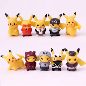 Sıcak satış 10 stilleri fabrika toptan 5 CM PVC cep canavar pika-chu şekil oyuncaklar Pokemoned Mini rakamlar