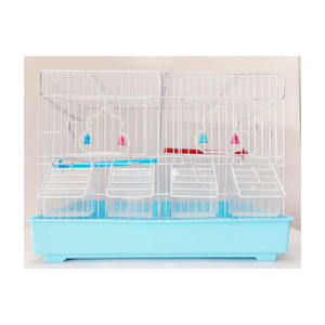 GA-2461 Cage pliable en métal pour oiseaux à dessus plat gain de place 4 mangeoires incluses - Product Image 1