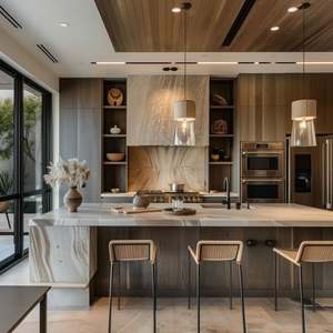 Meubles de cuisine en bois sur mesure, style moderne organique - Product Image 4