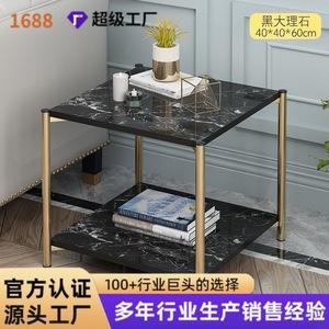 Nordic Style Round Coffee <b>Table</b> Faux Marble Top <b>Gold</b> Legs 2 Tier Living Room <b>Side</b> <b>Table</b> Multifunctional Storage - Product Image 5