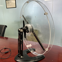 Ventilateur Holographique 3D LED 42cm, Projecteur de Bureau Rechargeable avec Écran Transparent Vertical, pour Publicité en Centres Commerciaux