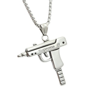 จี้ปืนสแตนเลสสตีลสำหรับผู้ชาย สไตล์เรโทรพังก์ ของขวัญสร้อยคอ - Product Image 4