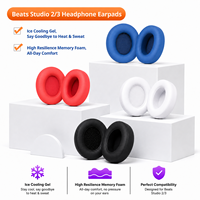 Bantalan Telinga Pengganti Gel Pendingin untuk Headphone Nirkabel Beats Studio 2/3, Bantalan Telinga Busa Memori Isolasi Kebisingan