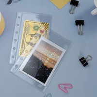 Document d'archives et photo 2.6x4.8 pouces pochettes en plastique Page Pocket Protector 6 reliures à anneaux Pocket A7 Protecteurs de feuilles transparentes
