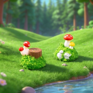Décorations de jardin en résine : Série d'arches en pierre miniatures, maisons dans les arbres et souches – Accessoires DIY pour terrariums - Product Image 4