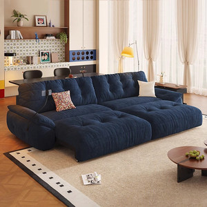 Sofá Cama Eléctrico de Tela Chenille con Extensión Telescópica para Salas de Estar Pequeñas, Estructura de Madera - Product Image 2