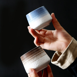 200ml Creative Clay Mug Cup Japanese Restaurant Ceramic Coffee Cup Retro Custom <b>Teacup</b> Stoneware Colorful Vintage Coarse Pottery - Product Image 1