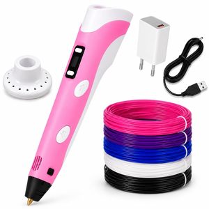 Stylo de dessin 3D pour enfants avec écran LCD, design plume, fonction automatique, filament plastique 0,7 mm - Product Image 2