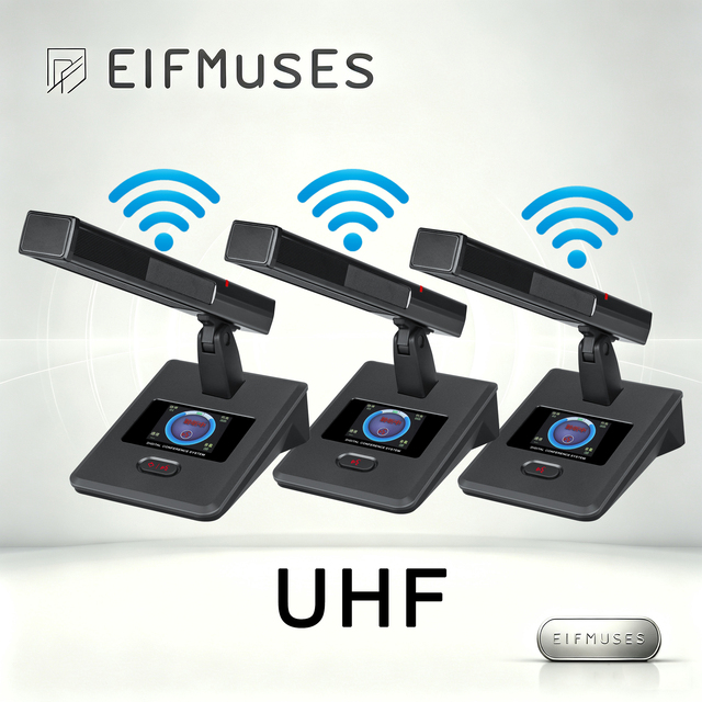 Lightweight UHF Wireless Conference System, Cardioid Condenser Microphone Set with Noise Cancelling for Speech & Presentation