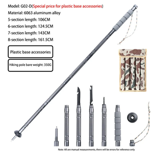 Nhà Máy Made Trọng Lượng Nhẹ 5 Phần Hợp Kim Nhôm Đi Bộ Đường Dài Gậy Kính Thiên Văn Có Thể Gập Lại Đi Bộ Gần Tôi Leo Núi Cực - Product Image 2