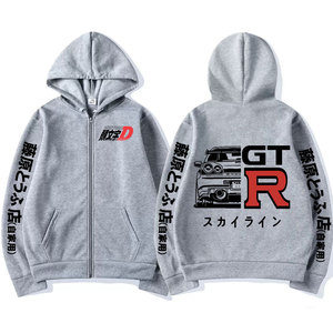 เสื้อฮู้ดซิปพิมพ์ลายอนิเมะ AE86 <span class=keywords><strong>Initial</strong></span> <span class=keywords><strong>D</strong></span> สไตล์วินเทจลำลอง R34 Skyline GTR JDM มังงะ โอเวอร์ไซส์ ODM 100% - Product Image 3