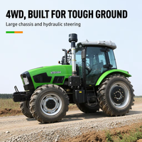Tracteur agricole 150 ch 4x4 avec cabine climatisée, système hydraulique, châssis robuste