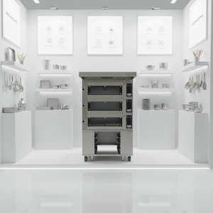 Four à pâtisserie professionnel à 3 niveaux et 6 plateaux avec porte en verre, personnalisable en usine pour le pain, la pâtisserie, les boulangeries - Product Image 5