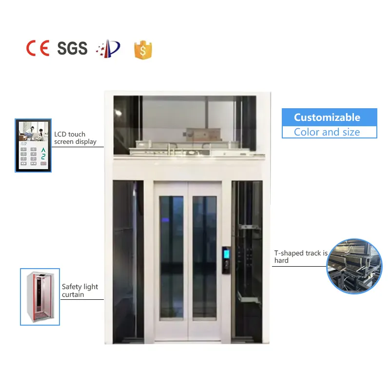 Mini Through Floor Lift hydraulic drive 2 Stops 150kg 0.15m/s indoor Mini Home Lift Household lift Right Hinged Door