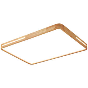 Modern Round <b>Square</b> Wooden Lighting Flush Mount <b>Ceiling</b> <b>Light</b> for Living Room Bedroom Simple Decor LED Wood <b>Ceiling</b> Lamp - Product Image 1