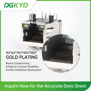 Nhỏ gọn tốc độ cao CAT6 <span class=keywords><strong>Ethernet</strong></span> RJ45 Cat5 góc bên phải kết nối cắm cho tiết kiệm không gian cài đặt trong điện PCB ứng dụng - Product Image 2