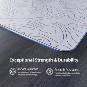 Alfombrilla de ratón para juegos ATTACK SHARK CM05 de vidrio - Vidrio templado 9H con nanotextura <span class=keywords><strong>XL</strong></span> 500x450mm Alfombrilla de ratón profesional para eSports para FPS - Product Image 4