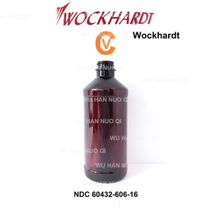 Botella de plástico de jarabe para tos con arco ámbar para mascotas de 16oz y 473ml con tapa Crc de escritura roja para marcas Wockhardt Tris Akorn Hi-tech Pai Par - Product Image 2