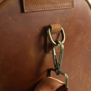 Bolsa de Viaje de Cuero Vintage Personalizada, Bolsa de Fin de Semana de Gran Capacidad, Bolsa de Gimnasio para Pasar la Noche, Proveedor OEM - Product Image 4