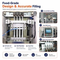 Machine d'emballage automatique à scellage arrière pour sachets de sirop et de miel à 4 voies, 35-40 sachets/min, CE, en acier inoxydable 304, pour le remplissage de liquides en stick