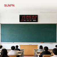 Horloge murale numérique LED moderne en métal pour hôpital/école, synchronisation NTP, service de temps par satellite GPS et réseau 4G, calendrier perpétuel