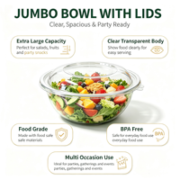 Bol à salade rond en plastique de haute qualité / Grands bols à salade ronds pour service de buffet et traiteur