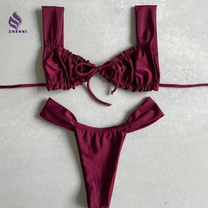 Vente en gros <span class=keywords><strong>Maillot</strong></span> de <span class=keywords><strong>bain</strong></span> personnalisé Cordon de serrage String <span class=keywords><strong>Tanga</strong></span> Bikini Ensemble 2024 <span class=keywords><strong>Maillot</strong></span> de <span class=keywords><strong>bain</strong></span> 2 pièces <span class=keywords><strong>Maillot</strong></span> de <span class=keywords><strong>bain</strong></span> pour femmes String Bikini Ensemble - Product Image 3