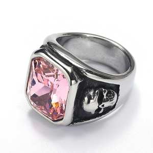 Anillos de Calavera Punk Ovalados de Acero Inoxidable <span class=keywords><strong>Atila</strong></span> AJ-0211 con Baño de Oro de 18K y Circonita Cúbica para Hombre, Ideales para Fiestas y Bodas, Venta al por Mayor - Product Image 4