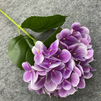 Bunga Hydrangea, Dekorasi Bunga Pernikahan Hotel Bunga Hydrangea Pelembap Sentuhan Nyata Imitasi 3D 69Cm