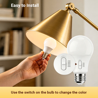 Bombilla LED E27 de 15W, 3 Colores, Regulable, CRI95, 2700K-6500K, 50000H, ETL, CE, FCC, SMD, Iluminación para el Hogar
