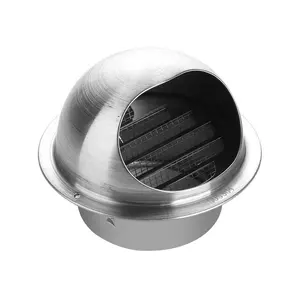 Stainless Steel Outdoor Rainproof Exterior Snow Cover Protector Cap Wall Vent Cowl Air Outlet With Mesh