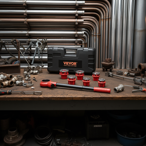 Kit de roscadora manual Vevor de 1/4 a 1 1/4 pulgadas NPT, 6 piezas, con estuche de almacenamiento para tubos de aluminio, hierro y galvanizados. - Product Image 2