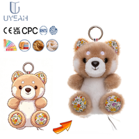 Porte-clés en peluche personnalisé UYEAH CPC OEM/ODM, design sur mesure, chien chiot mignon en coton doux, jouet en peluche, cadeau pour sac