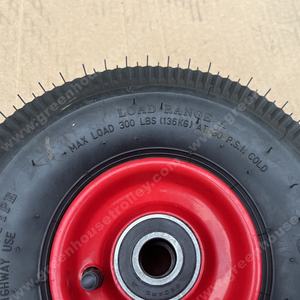 Roue de pneu en caoutchouc gonflable pneumatique de 10 ''décalée 4.10/3.50-4 avec roulements pour chariot à main camion jardin remorque chariot utilitaire - Product Image 6