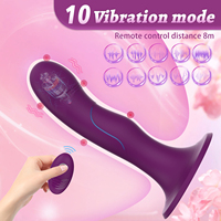 Vibromasseur télécommandé à ventouse rechargeable étanche IPX6 en silicone de qualité alimentaire pour femmes, 10 modes de vibration