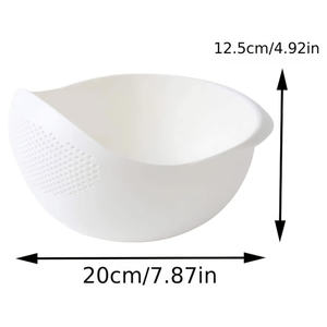 Lazy Supplies Plastic Rice Kitchen Thickened Rice Washer Washing Basket Drain Water Washing Rice Sieve Dense Hole Multi-purpose - Product Image 3